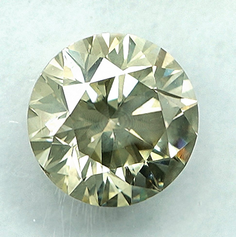 1 pcs Διαμάντι  (Φυσικού χρώματος)  - 1.01 ct - Στρογγυλό - Fancy light Γκριζωπό Κίτρινο - I1 - International Gemological Institute (IGI) #1.0