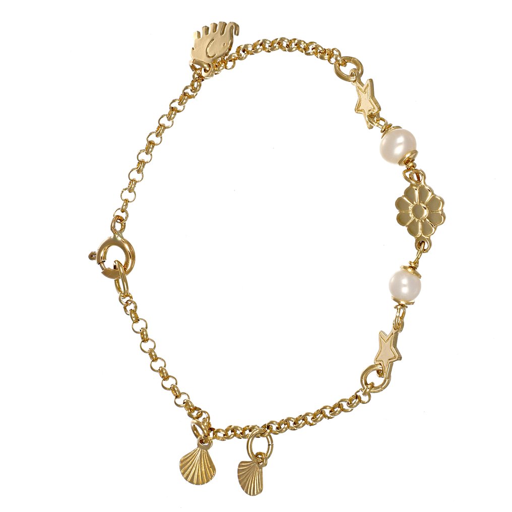 手镯 - 18K包金 黄金 - 珍珠 #1.0