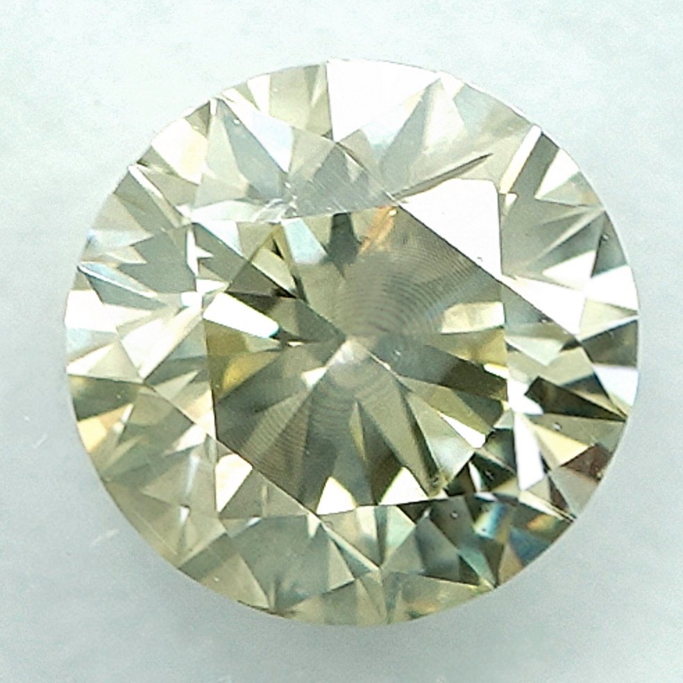 1 pcs Διαμάντι  (Φυσικού χρώματος)  - 1.01 ct - Στρογγυλό - Fancy light Γκριζωπό Κίτρινο - I1 - International Gemological Institute (IGI) #2.1