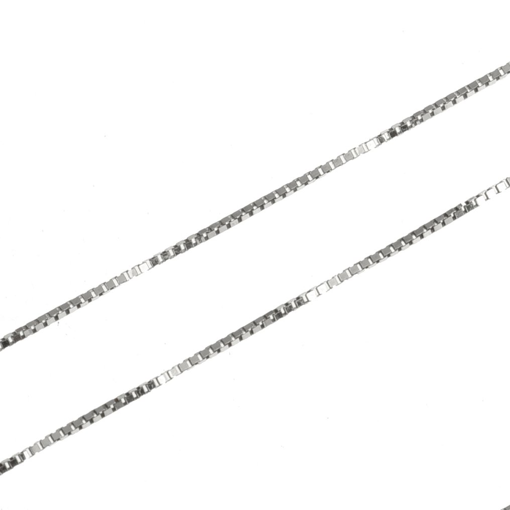 吊墜頸鏈 - 18 克拉 白金 鉆石 (天然)  #4.3