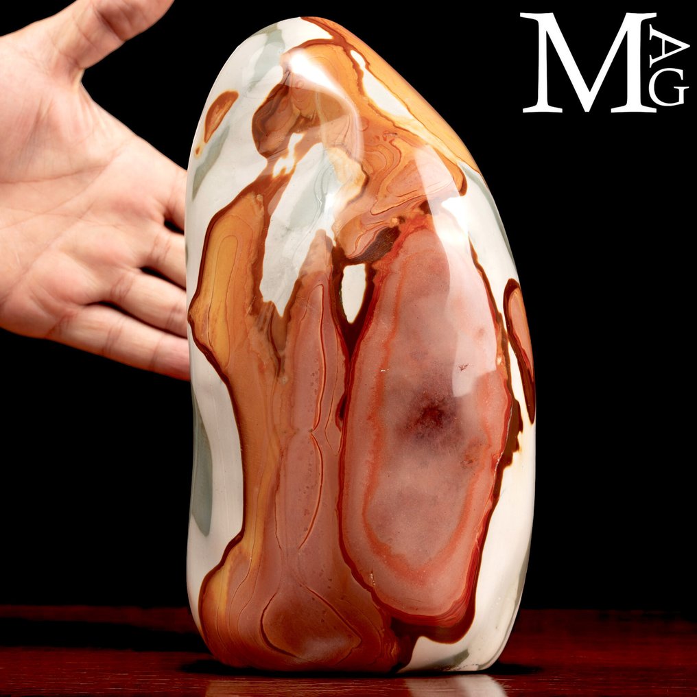 Policrhome Jasper - First Quality Madagascar Jasper – Ornamental Freeform - Altezza: 245 mm - Larghezza: 125 mm- 4564 g #1.0