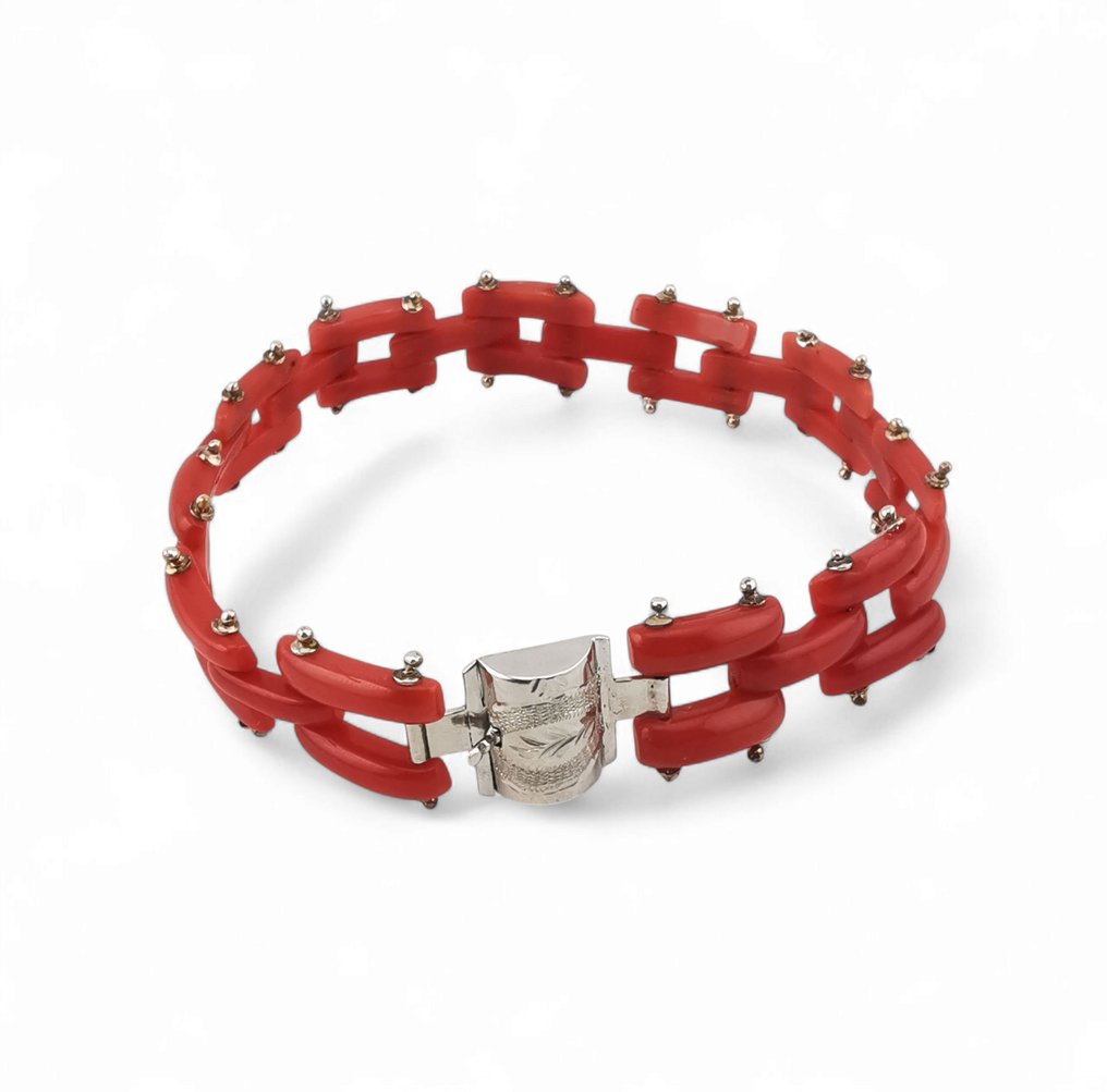 Κοράλλι αίματος - Ασημί - Βραχιόλι - χειροποίητο #1.0