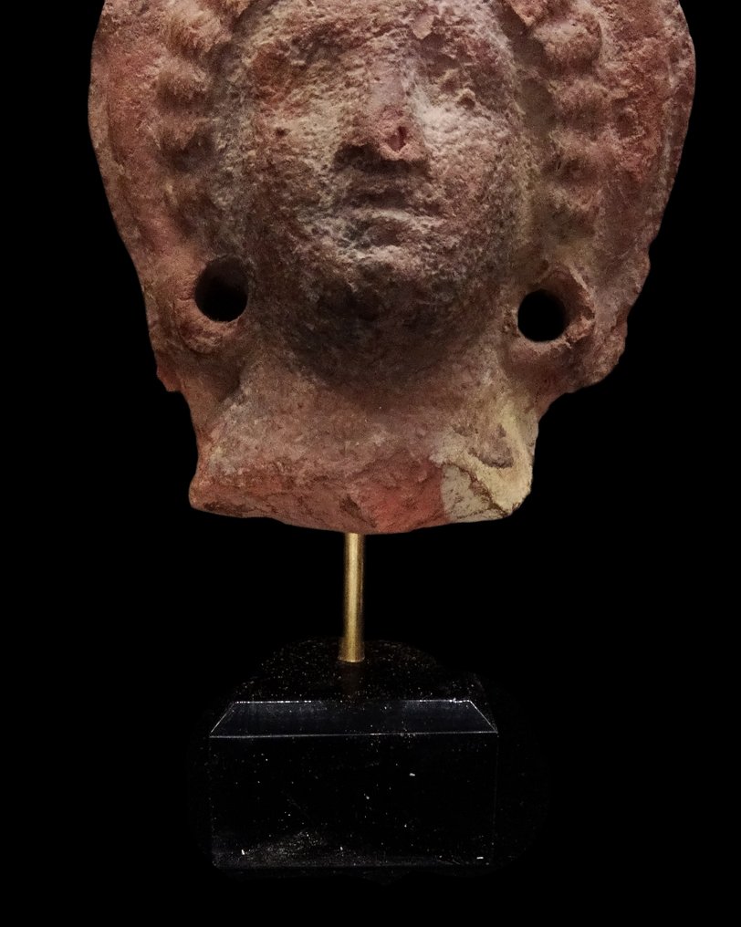 Αρχαία Αιγυπτιακή Κεφάλι της Ίσιδας σε κεραμικό - Αλεξάνδρεια - Πτολεμαϊκή περίοδος (332/30 π.Χ.) #2.1