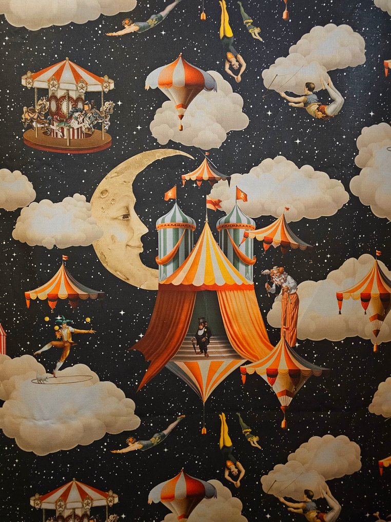 300x280cm! Tessuto Original «Paradise Circus» - XXL Rapport - Eksklusivt fantasidesign - Tekstil  - 300 cm - 280 cm #2.1