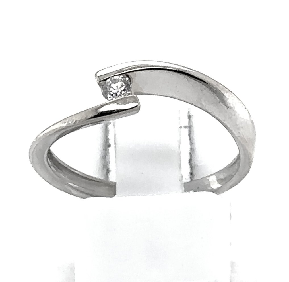Gyűrű - 18 kt. Fehér arany - 0.08ct. tw. Gyémánt (Természetes) - Dia Solitaire RS 56 18K #3.2