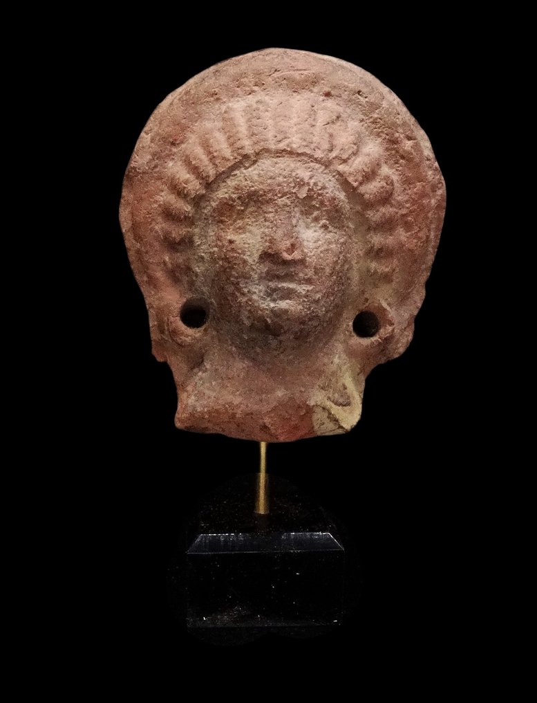 Αρχαία Αιγυπτιακή Κεφάλι της Ίσιδας σε κεραμικό - Αλεξάνδρεια - Πτολεμαϊκή περίοδος (332/30 π.Χ.) #1.0