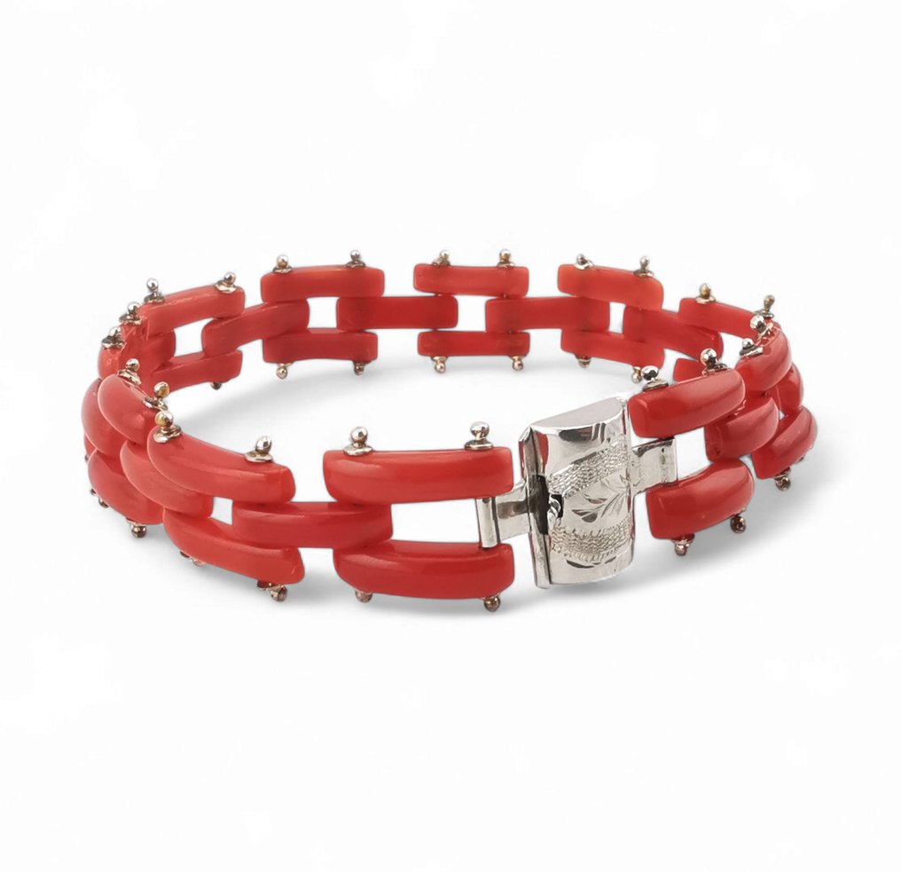 Κοράλλι αίματος - Ασημί - Βραχιόλι - χειροποίητο #1.0