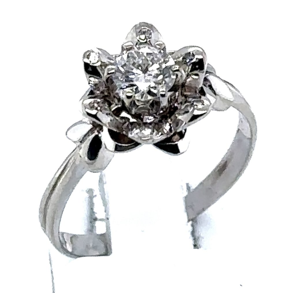 Βραδινό δαχτυλίδι - 18 καράτια Λευκός χρυσός - 0.48ct. tw. Διαμάντι (Φυσικό) - Διαμάντι - 0,48 Solitaire RS 56 18K #3.2