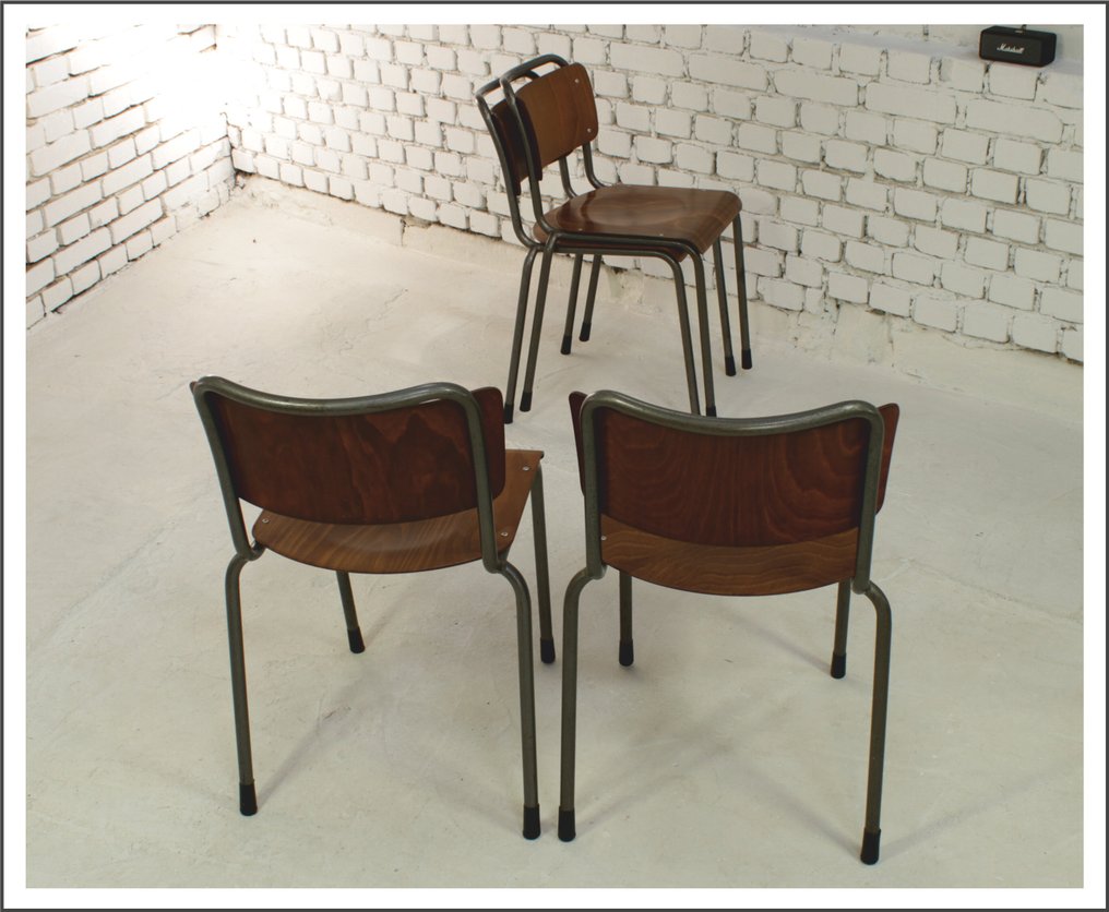 Gispen - W.H. Gispen - Krzesło ogrodowe (4) - Mod. 106 - Drewno, Stal - TU Delft Chair #4.3