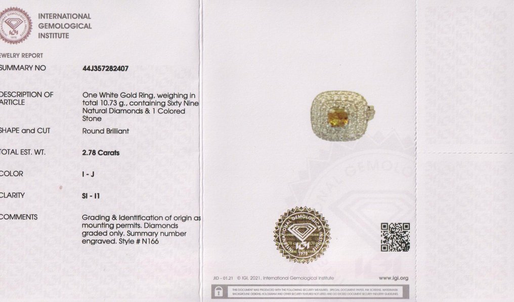 戒指 - 14 克拉 白金 -  3.98ct. tw. 變石 - 鉆石 - Alexandrite Diamond Ring #2.1