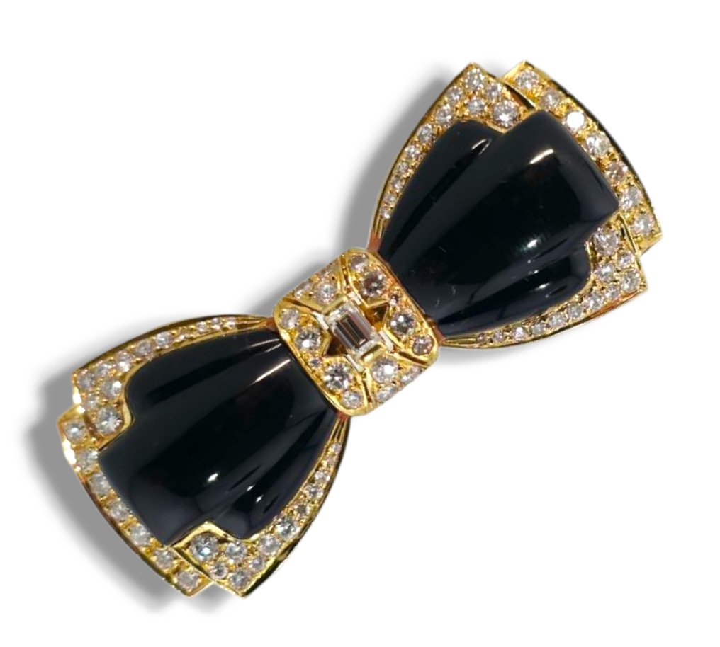 Καρφίτσα - 18 καράτια Κίτρινο χρυσό, Βραχιόλι με καρφίτσα από κίτρινο χρυσό 18K με διαμάντια 2,10 καρατίων. - 2.10ct. tw. Διαμάντι (Φυσικό) #1.0