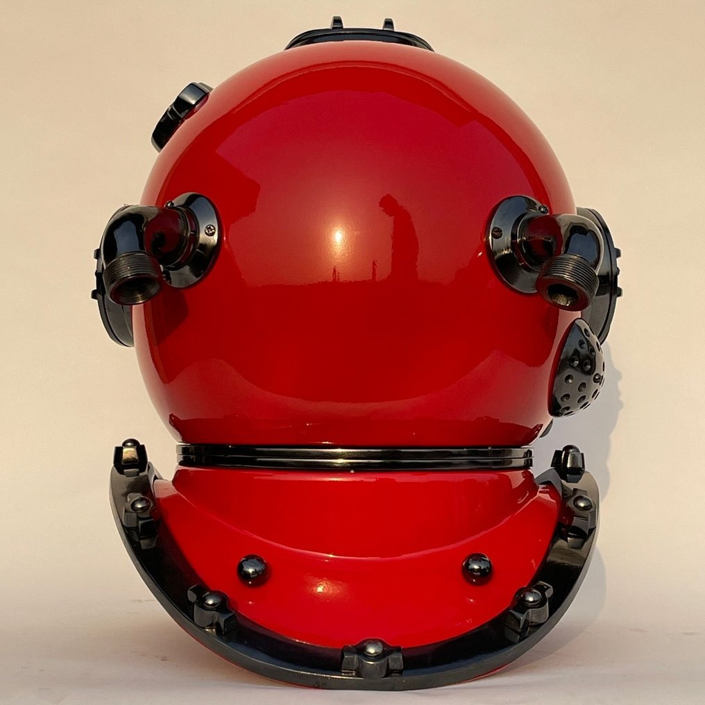 Taucherhelm - XXL Nautische Duikhelm Mark V Morse Diving Equipment Co Inc - Emaille, Stahl, Messing #3.2
