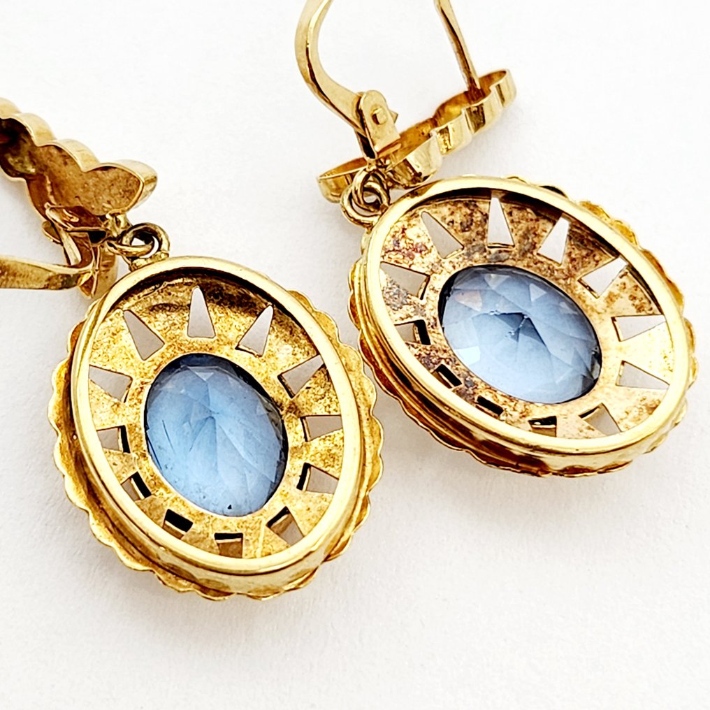 Boucles d'oreilles - 18 carats Or jaune -  2.40ct. tw. Pierre précieuse synthétique #3.2