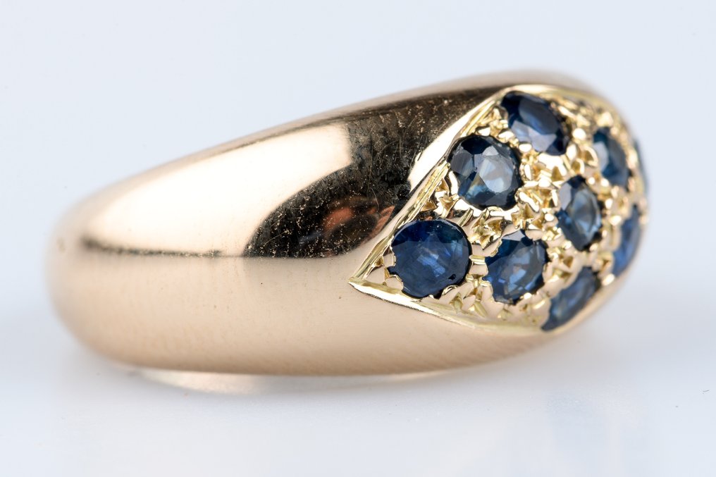 Ring - 18 karat Gull -  1.26ct. tw. Safir #1.0