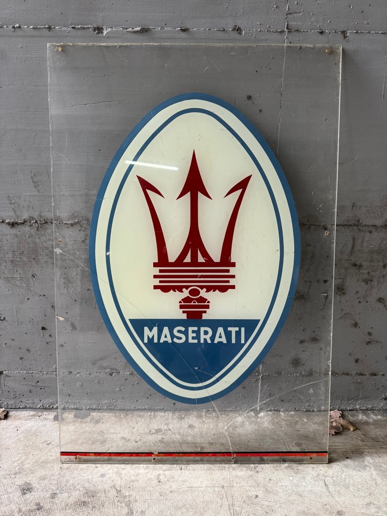Maserati - 1960-tallets Maserati-forhandlerskilt - Skilt - plexiglass #2.1