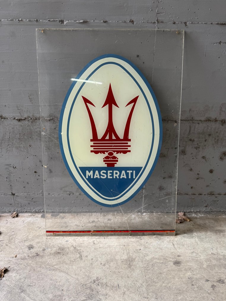 Maserati - 1960-tallets Maserati-forhandlerskilt - Skilt - plexiglass #1.0