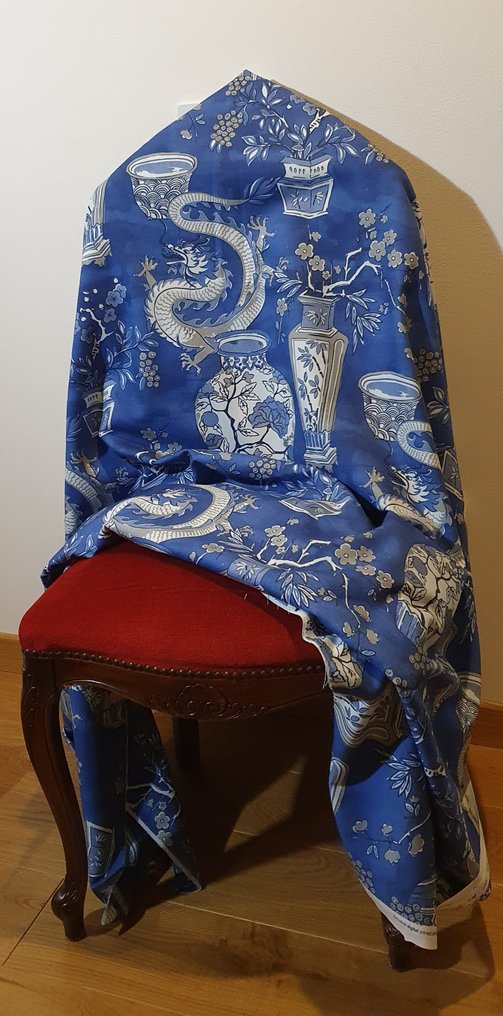 300x280cm! Eksklusivt orientalsk stoff med drager og bonsai - Art Nouveau - Tekstil  - 300 cm - 280 cm #4.3