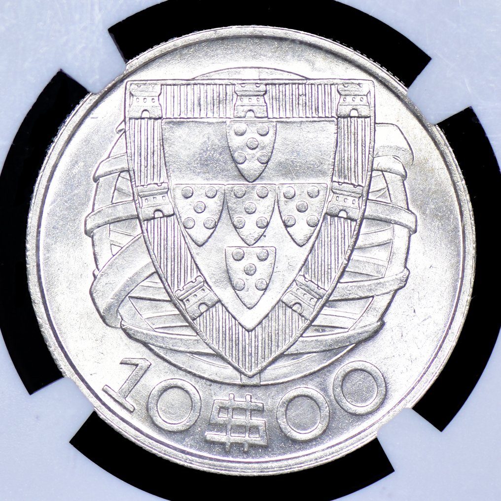 Portugal. Republic. 10 escudos 1948 - NGC - MS 64+ - Escassa #1.0