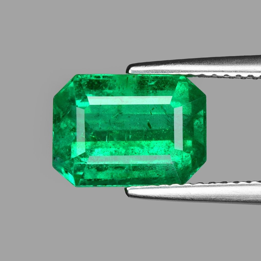 1 pcs Green Emerald - 3.39 ct - Bellerophon Gemlab #1.0