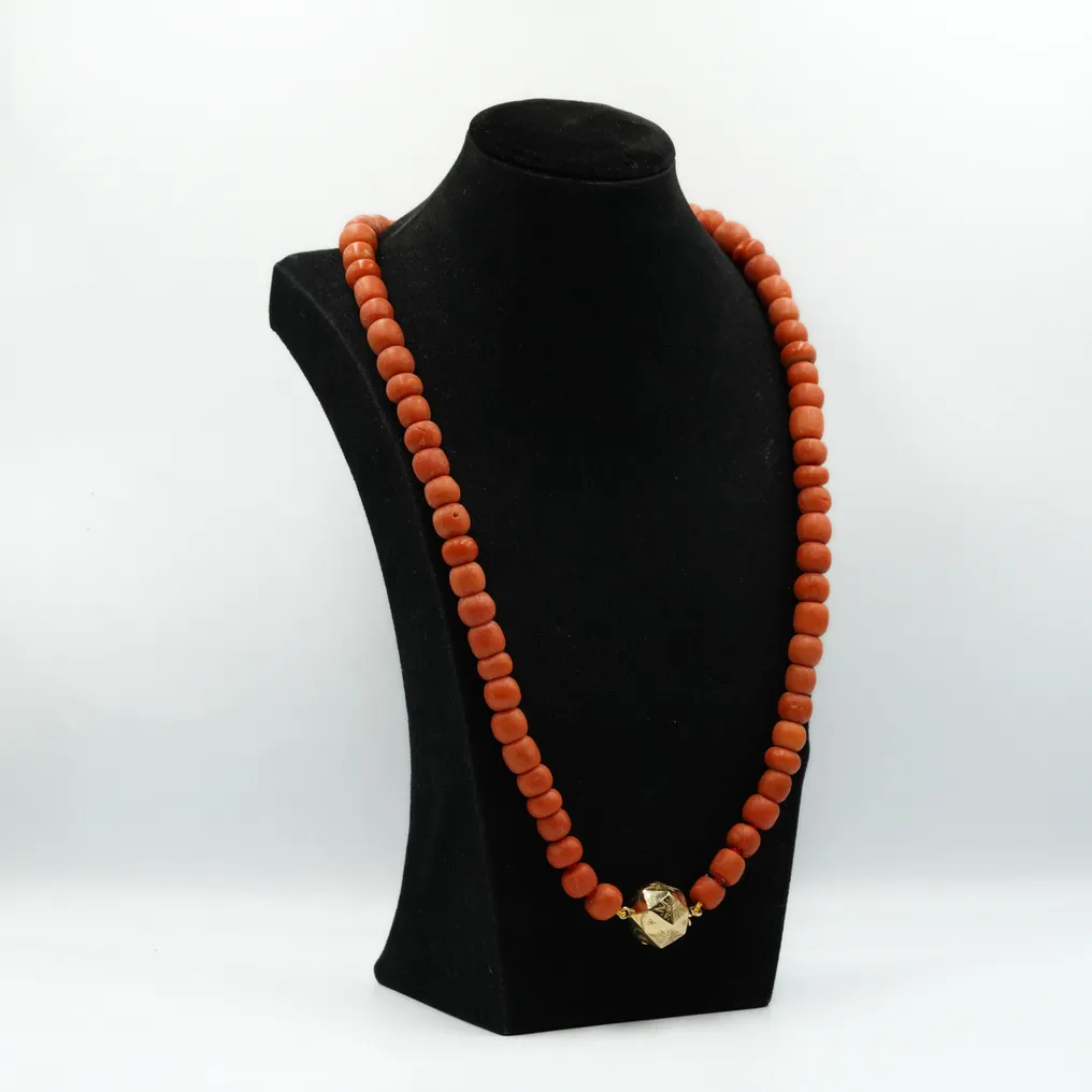 Collier - 14 carats Or jaune Corail rouge #3.2