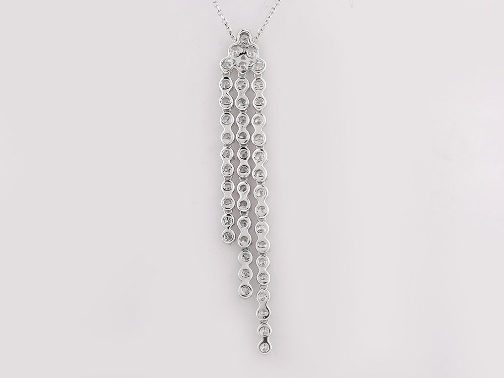 Κολιέ με μενταγιόν - 14 καράτια Λευκός χρυσός -  2.02ct. tw. Διαμάντι (Εργαστηριακής καλλιέργειας) #3.2