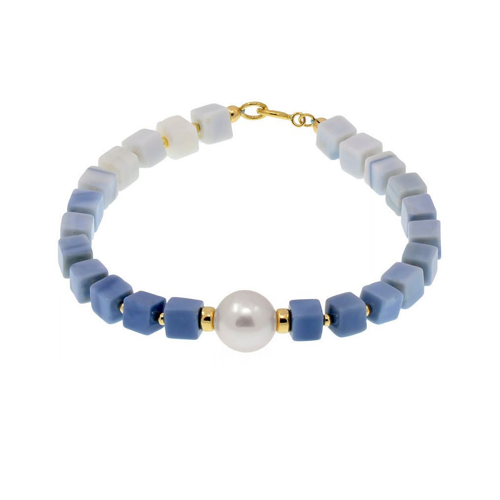 Ohne mindestpreis - Armband - 18 kt Gelbgold Perle - Opal #1.0