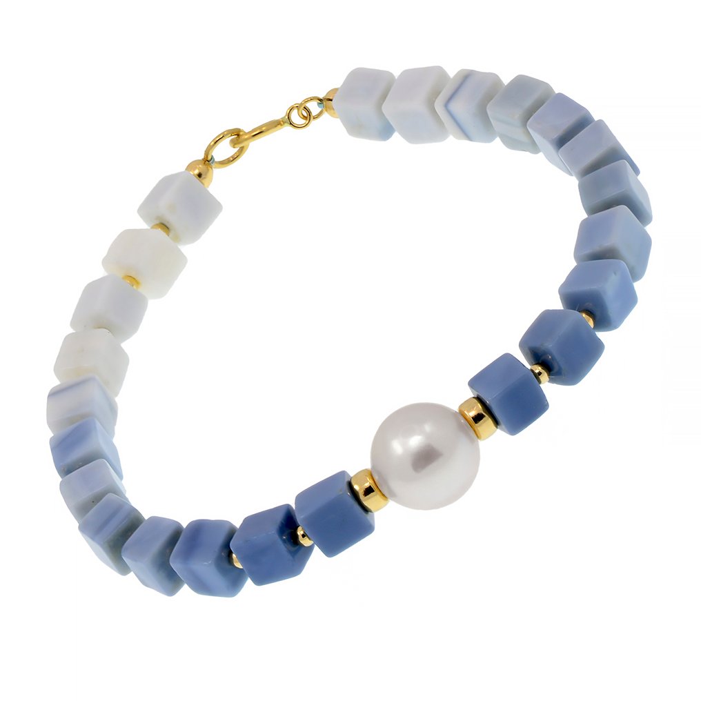 Ohne mindestpreis - Armband - 18 kt Gelbgold Perle - Opal #1.0