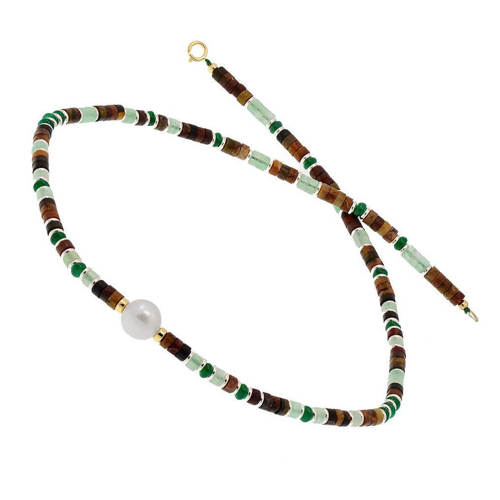 Senza prezzo di riserva - Collana - 18 carati Oro giallo, Argento Perla - Pietre preziose miste #3.2