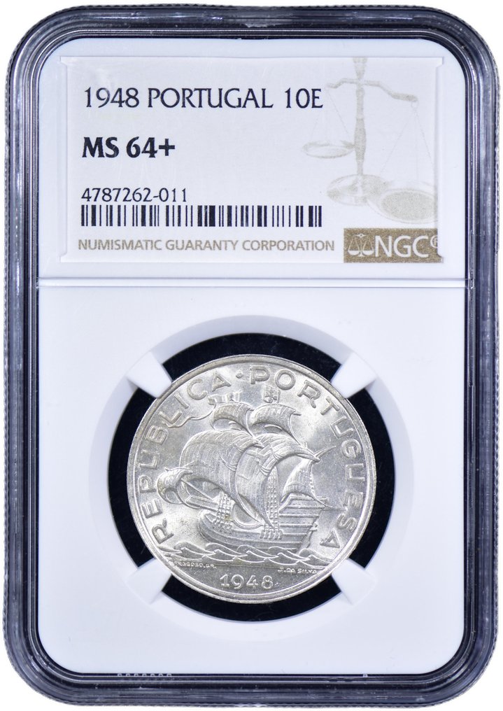 Portugal. Republic. 10 escudos 1948 - NGC - MS 64+ - Escassa #2.1