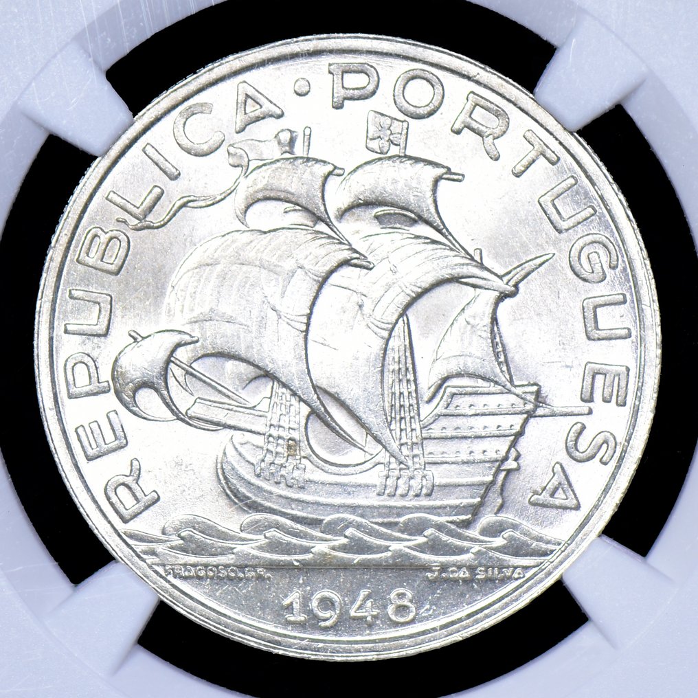 Portugal. Republic. 10 escudos 1948 - NGC - MS 64+ - Escassa #1.0