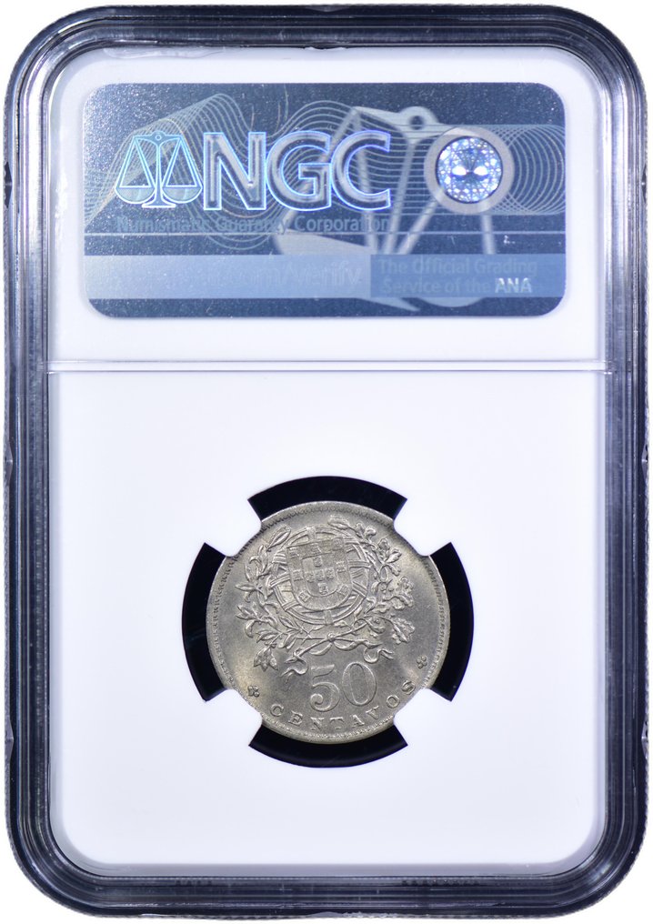 Πορτογαλία. Republic. 50 centavos 1928 - NGC - MS 63 - Escassa #3.2