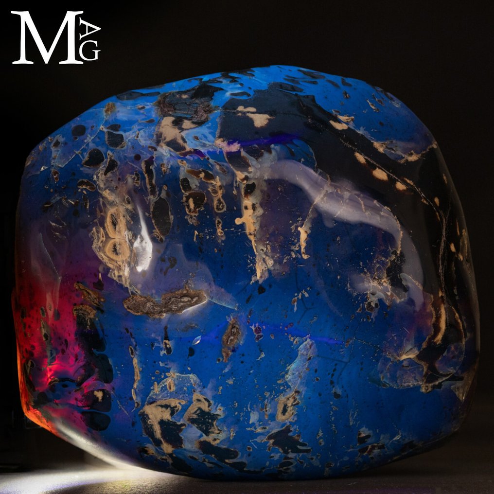 Amostra gigante rara com contrastes de cores extraordinários Grande Espécime de Âmbar Fóssil de Sumatra - Altura: 220 mm - Largura: 210 mm- 3202 g #3.2