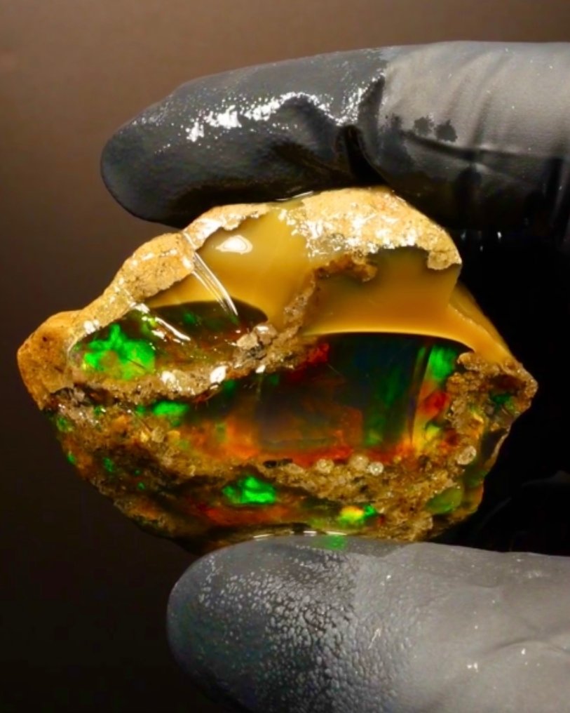 PREMIUM - Welo opal 202 carats high-quality crystal opal - Height: 55 mm - Width: 40 mm- 40.38 g - (1) #1.0