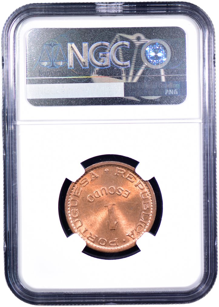Mozambico portoghese. Republic. 1 Escudo 1953 - NGC - MS 64 - Escassa #3.2