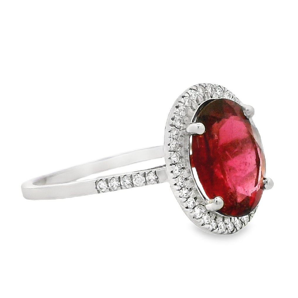 Ring Platinum -  2.13ct. tw. Tourmaline - Diamond #3.2