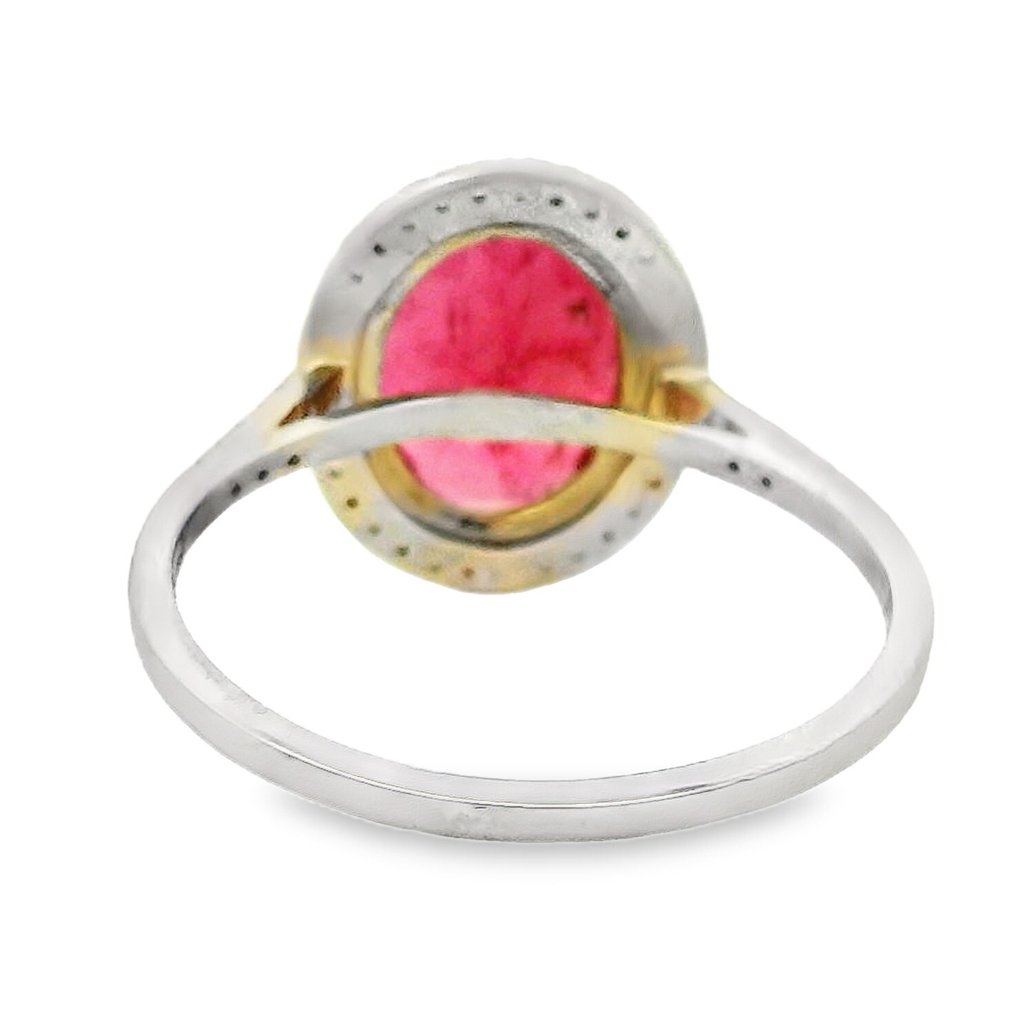 Ring Platinum -  2.13ct. tw. Tourmaline - Diamond #2.1