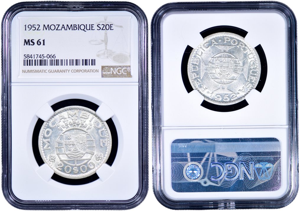 Portugiesisch Mosambik. Republic. 3 Moedas - 20 Escudos 1952, 1960 & 1966 - NGC - MS 61 #4.3