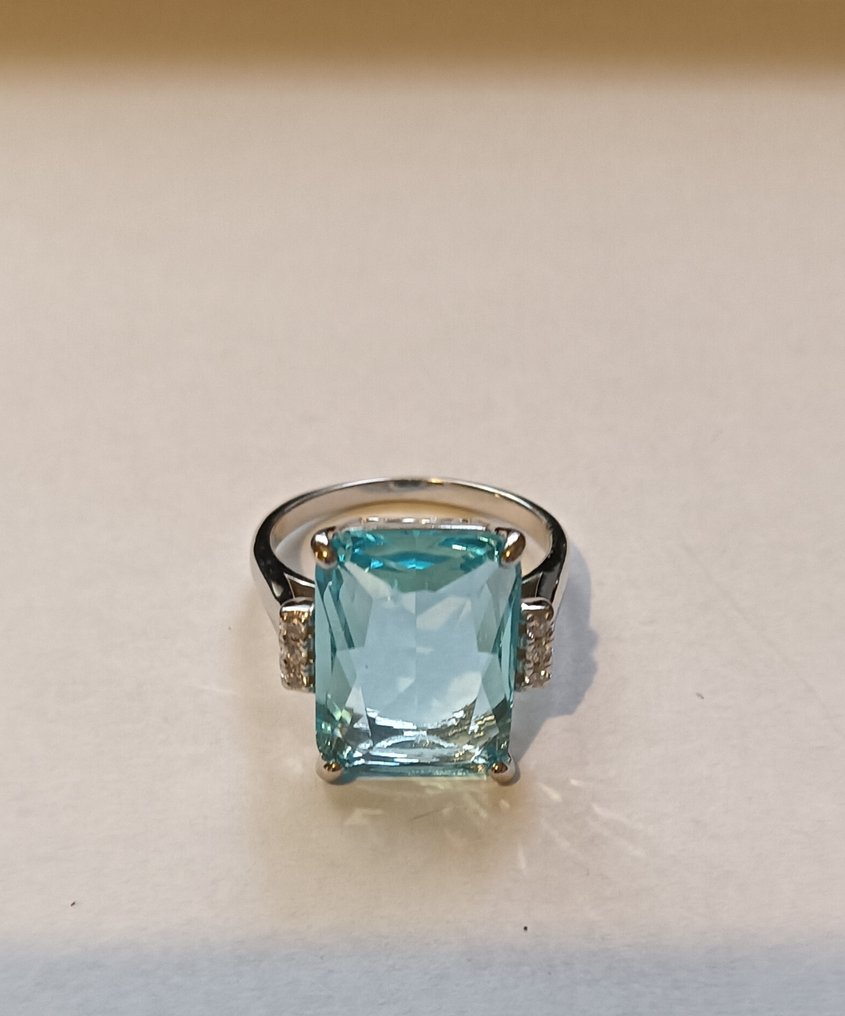 Fără preț de rezervă - Inel Argint -  8.00ct. tw. Aquamarine - Inel 925 acvamarin #1.0