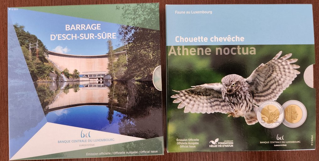Luxembourg. 2 1/2 Euro / 5 Euro 2024 "Barrage d'Esch-sur-Sûre" + "Chouette Cheveche" (2 coins) Proof (No reserve price) #1.0