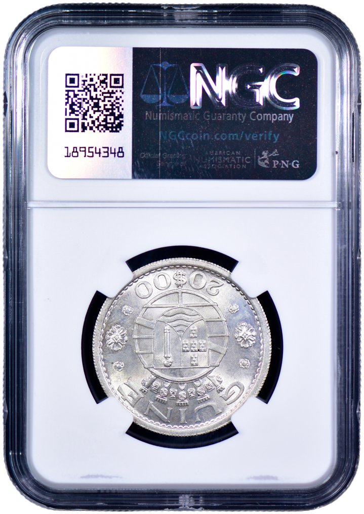 葡属几内亚. Republic. 20 Escudos 1952 - NGC - MS 65 #3.2