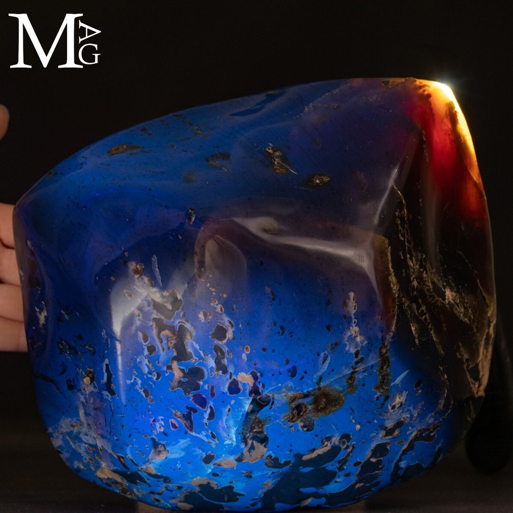 Amostra gigante rara com contrastes de cores extraordinários Grande Espécime de Âmbar Fóssil de Sumatra - Altura: 220 mm - Largura: 210 mm- 3202 g #1.0