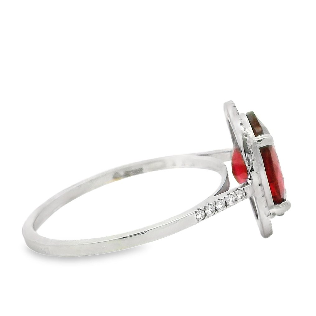 Ring Platinum -  2.13ct. tw. Tourmaline - Diamond #1.0