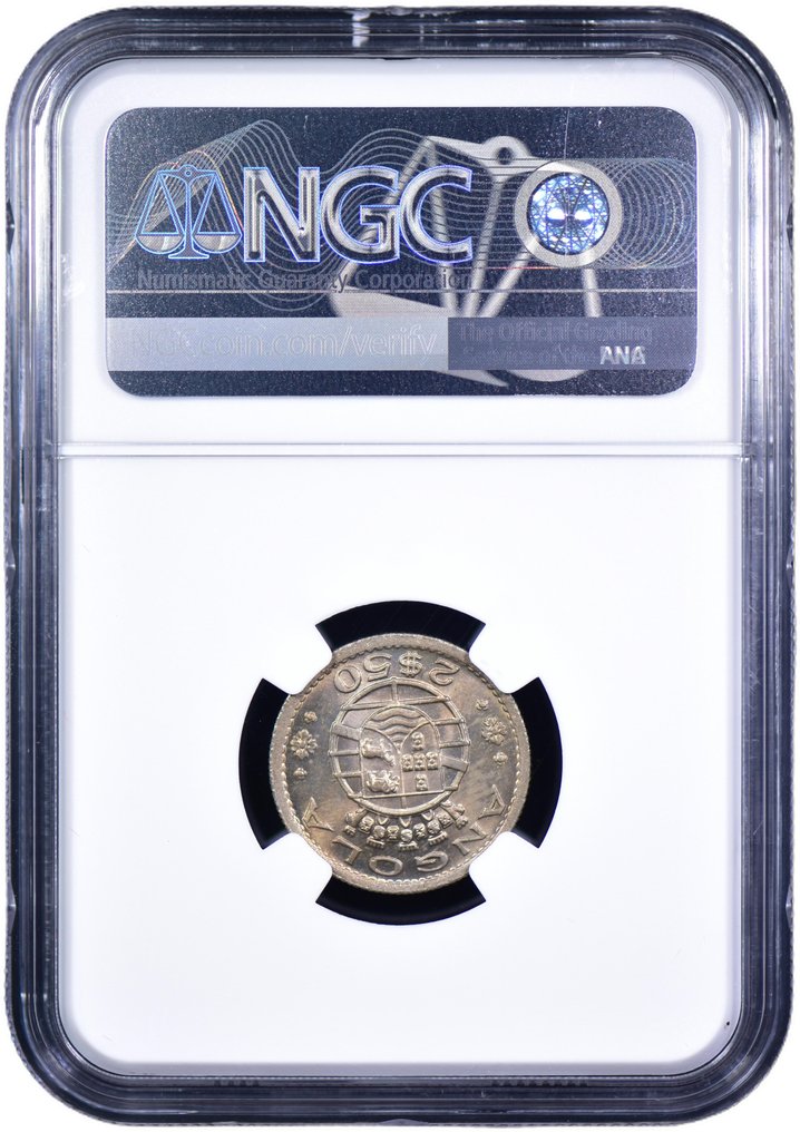 Angola portoghese. Republic. 2 ½ Escudos 1953 - NGC - MS 64 #3.2
