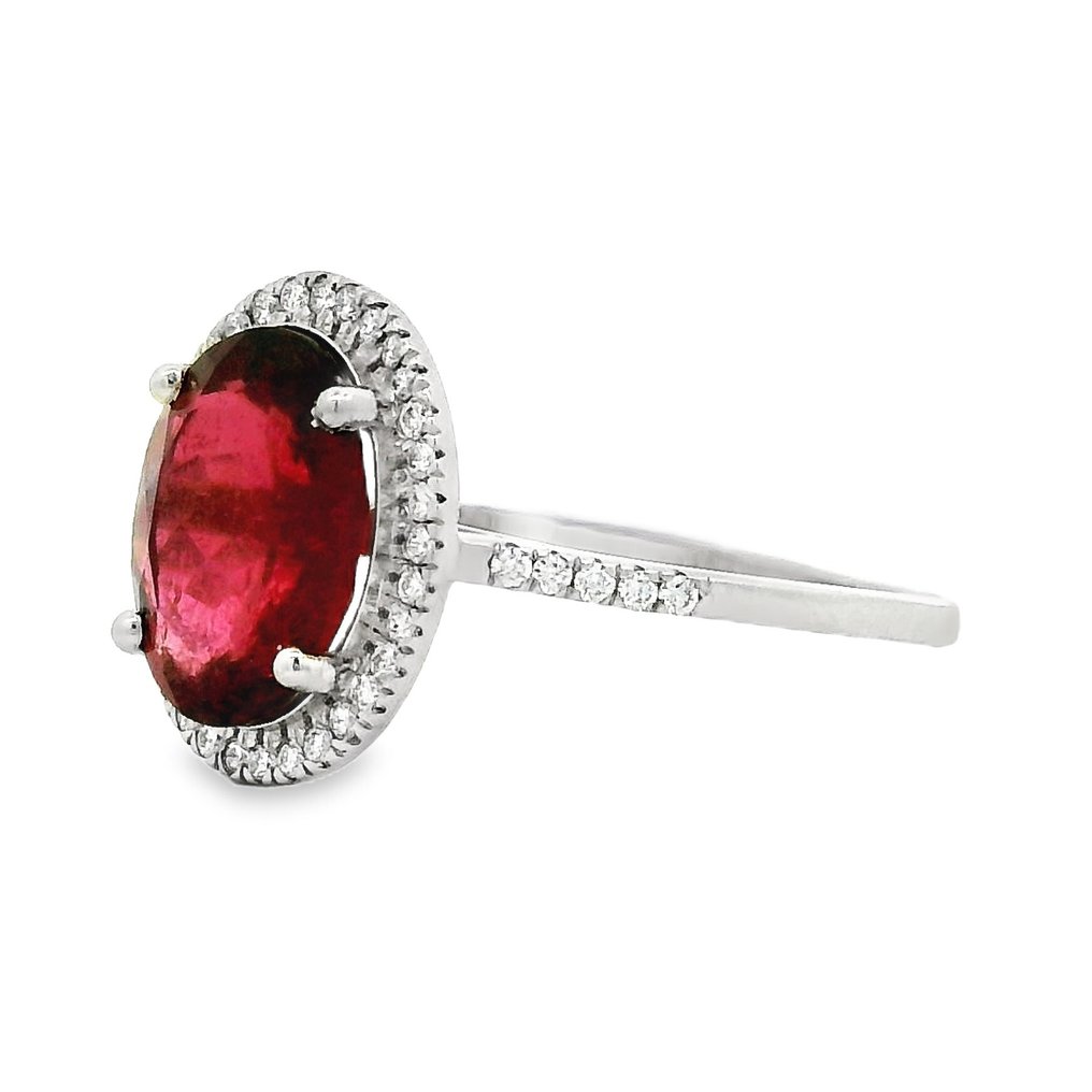 Ring Platinum -  2.13ct. tw. Tourmaline - Diamond #4.3