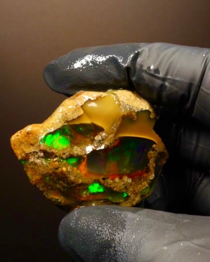 PREMIUM - Welo opal 202 carats high-quality crystal opal - Height: 55 mm - Width: 40 mm- 40.38 g - (1) #3.2