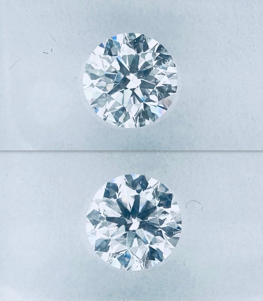 2 pcs 钻石  (天然)  - 1.82 ct - 圆形 - E, F - SI1 微内含一级 - 国际宝石研究院（IGI） - 令人惊叹的配对 #1.0
