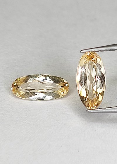 2 pcs  Topaz  - 1.67 ct - Antwerp Laboratory for Gemstone Testing (ALGT) - IMPERIAL TOPAZ #1.0