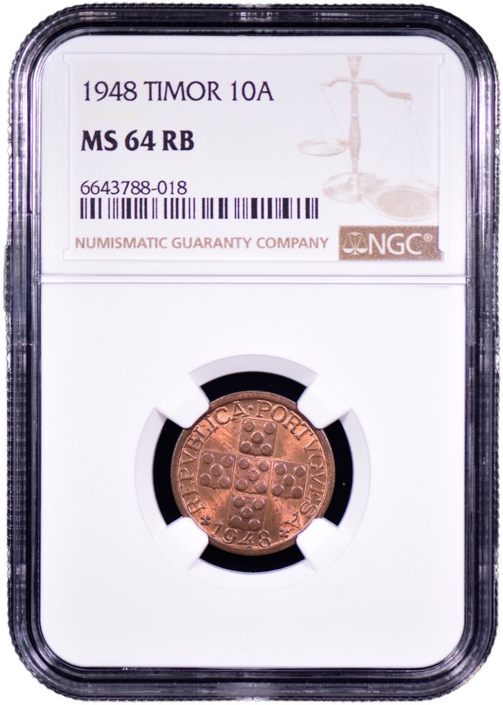 Timor portoghese. Republic. 10 Avos 1948 - NGC - MS 64 #2.1