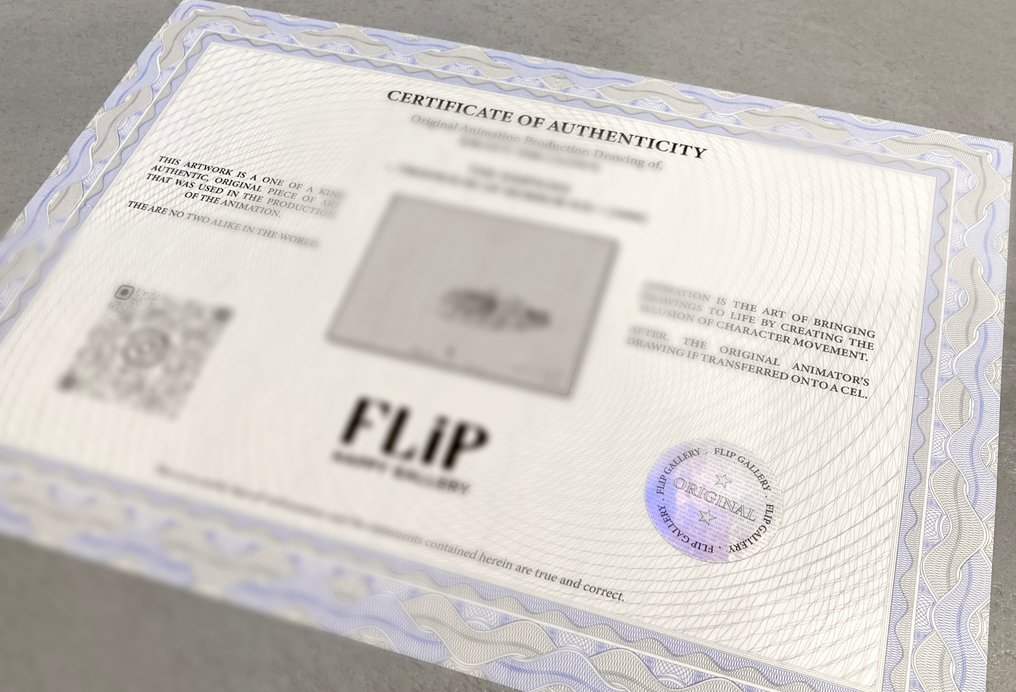 Snow White... (Walt Disney, 1937) Happy original animation drawing by Bill Tytla and certificate - RARE #4.3