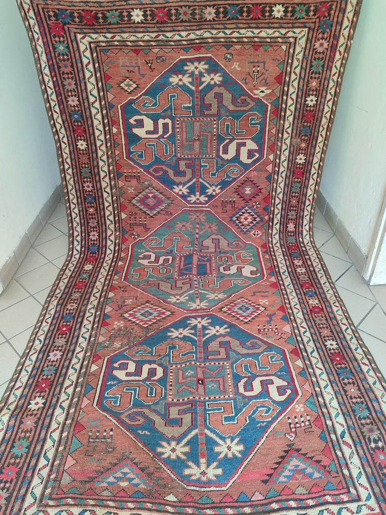 Tapis kazak ancien Chondzoresk russe, un pièce de collection - Tapis - 270 cm - 140 cm #1.0